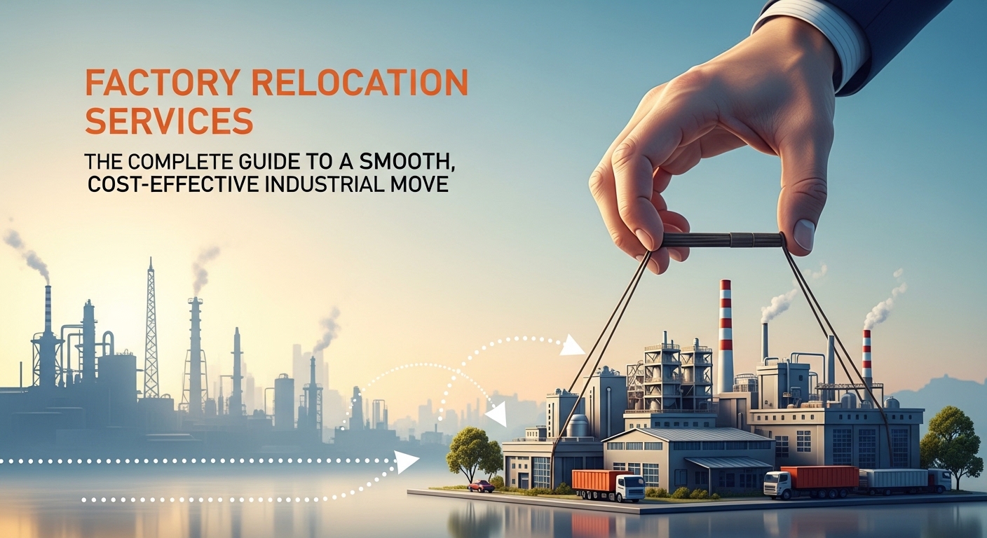 Team disassembling and moving heavy factory equipment safely